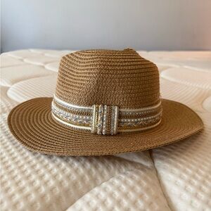 Coco + Carmen Brown Braided Trim Straw Hat